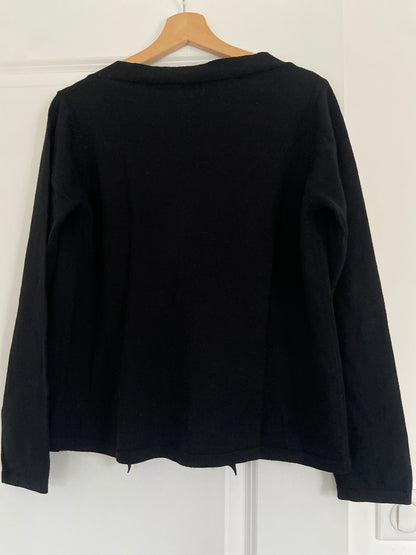 Gilet mérinos noir avec poches paillettes