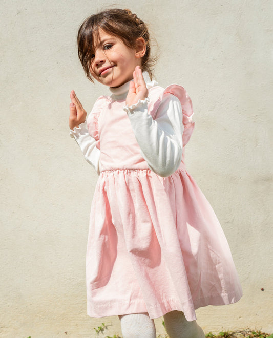 robe chasuble velours Rose