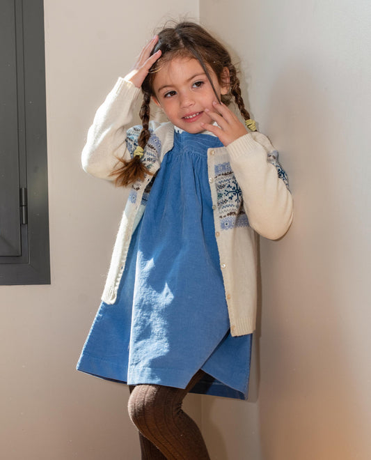 robe trapèze velours Bleu