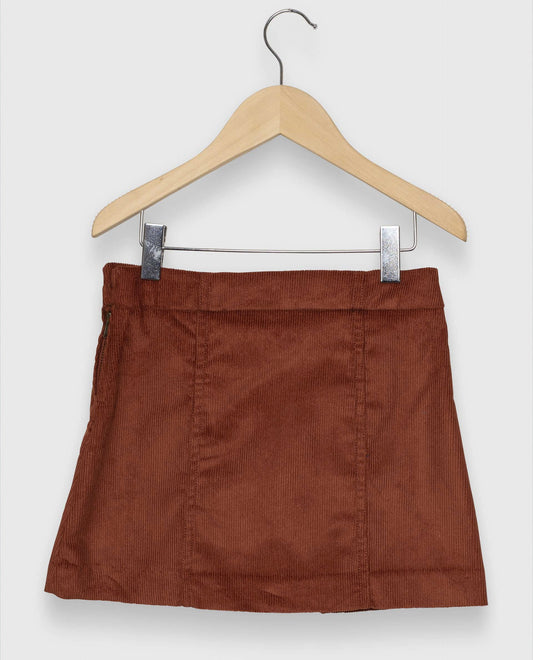 jupe trapèze velours terracotta