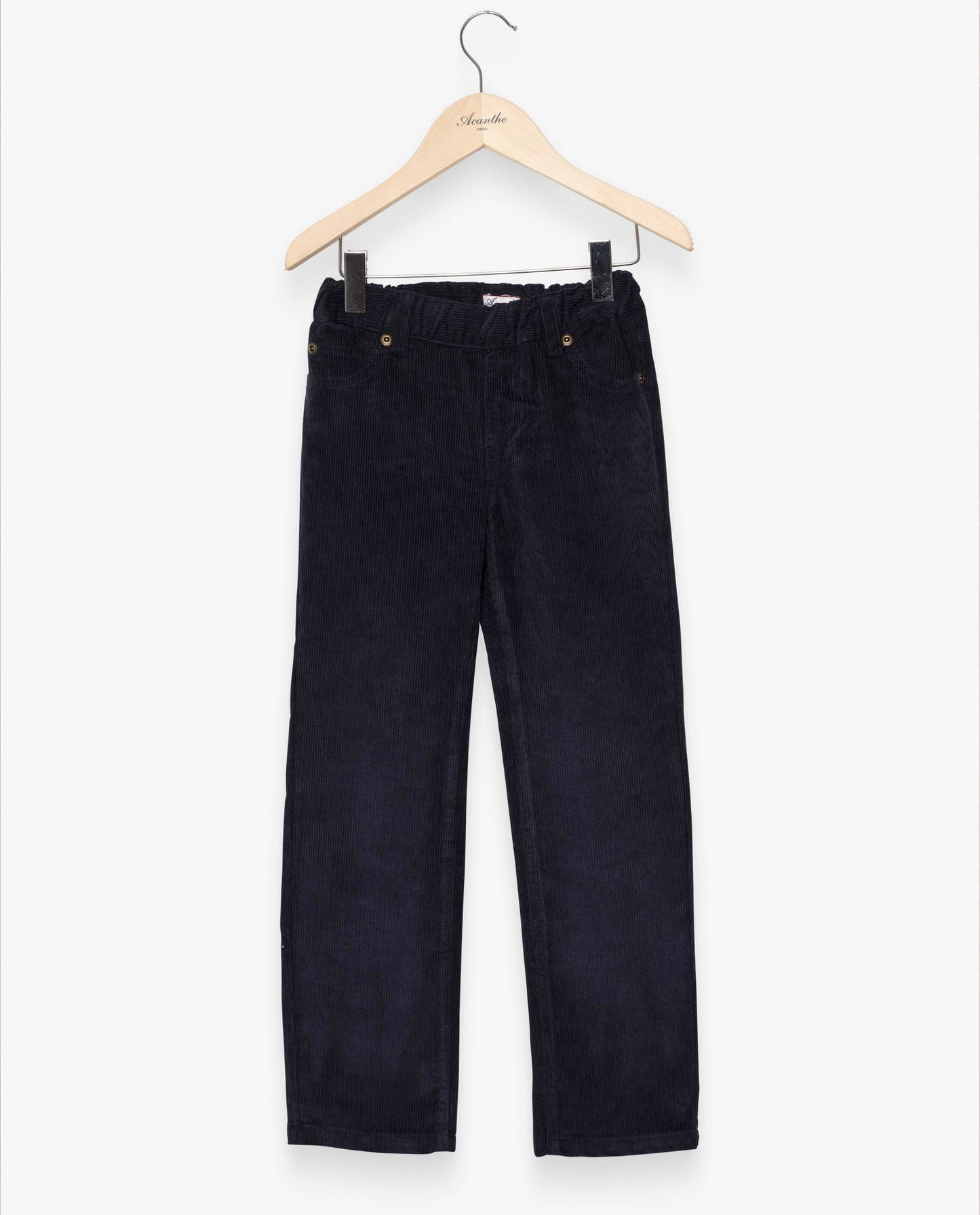 pantalon élastiqué velours Marine