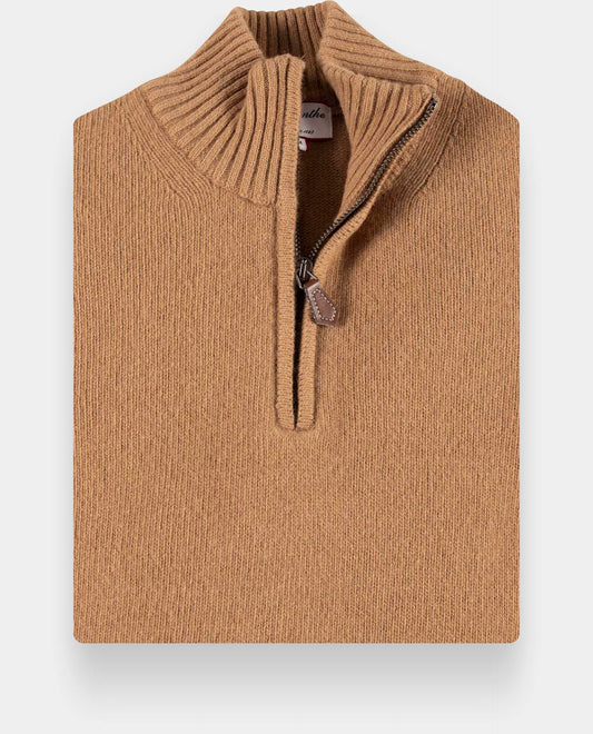 pull zip camionneur 10 cachemire camel