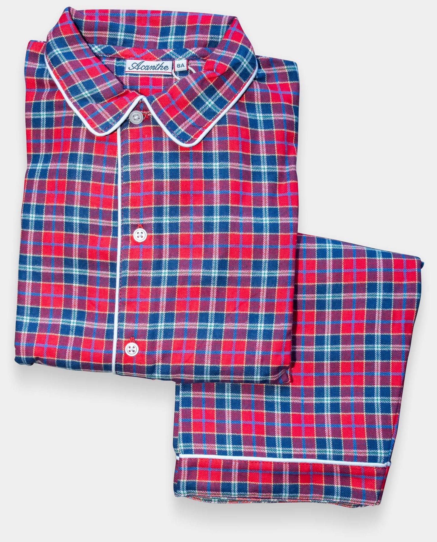 pyjama long écossais rouge