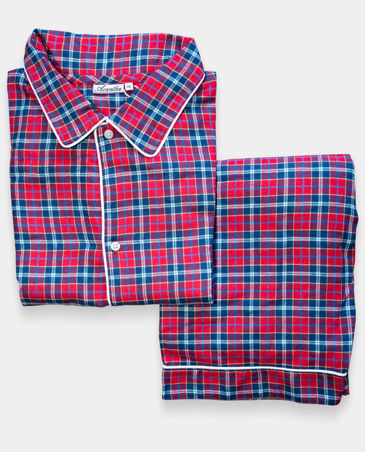 pyjama long écossais rouge