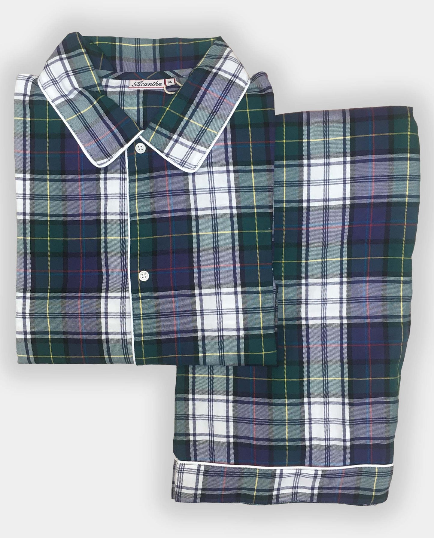 pyjama long écossais vert