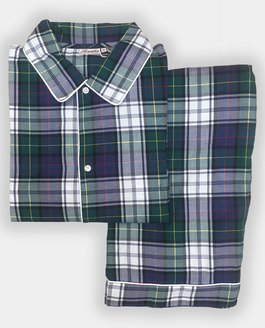 pyjama long écossais vert