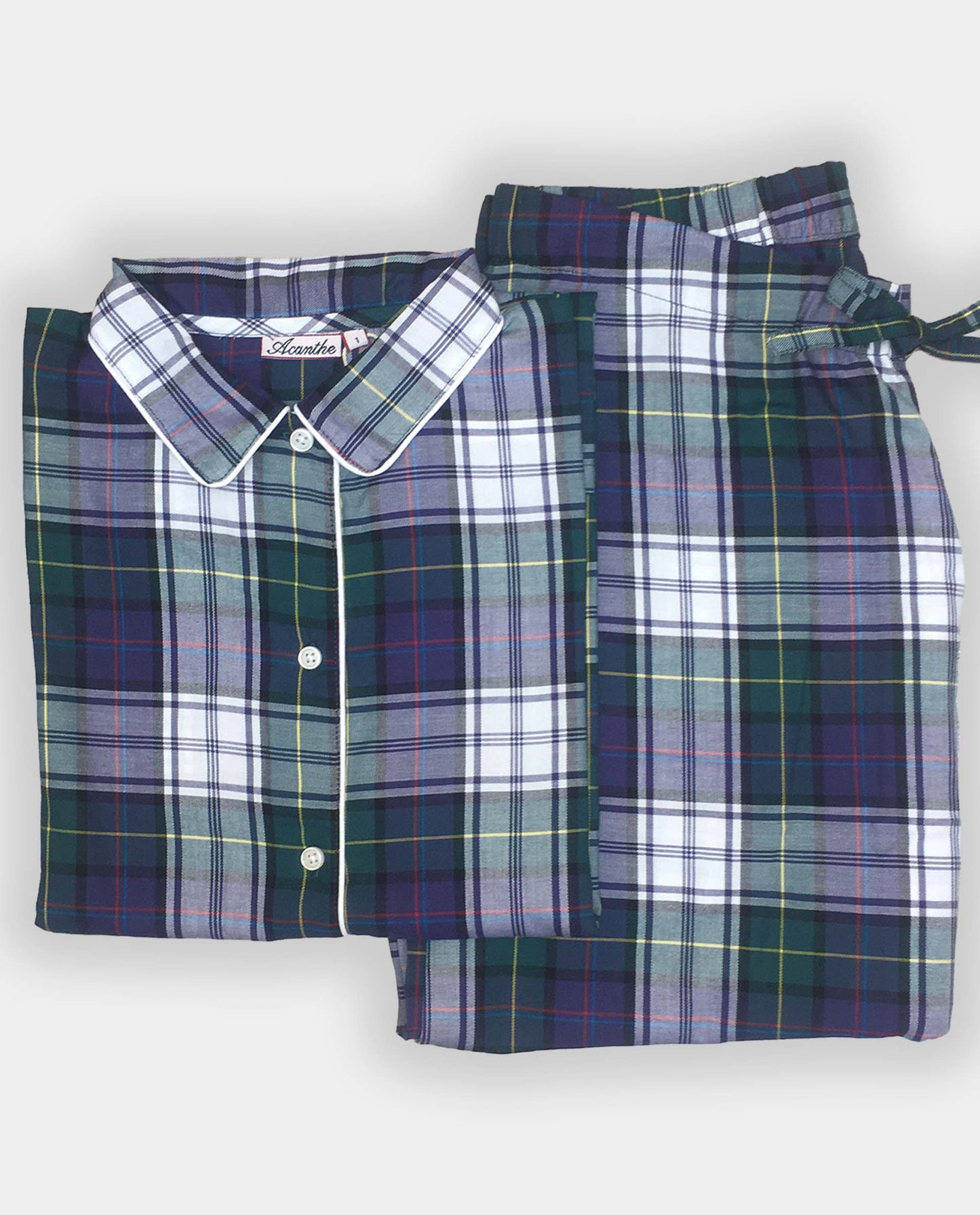 pyjama ml écossais vert