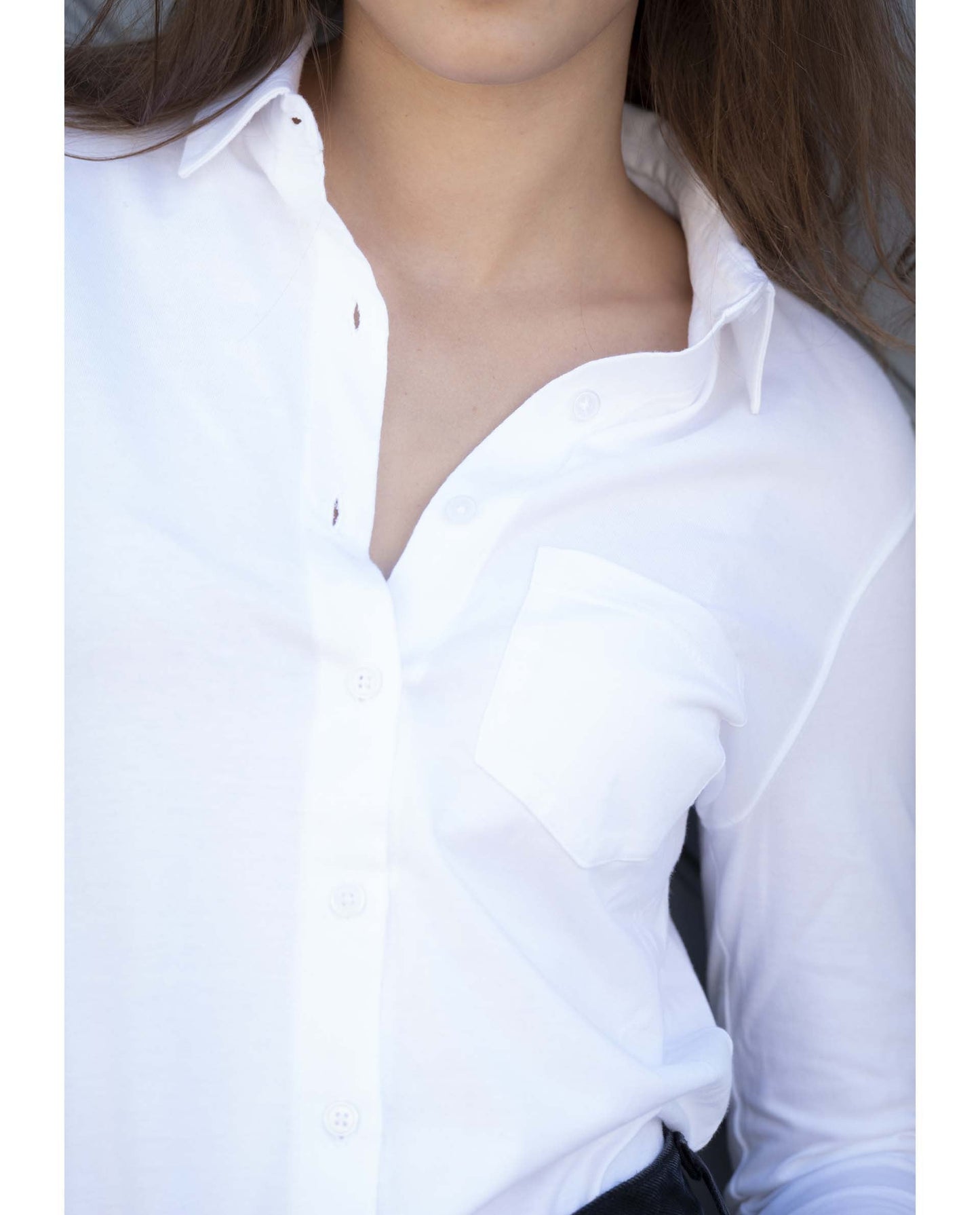 chemise jersey coton Blanc