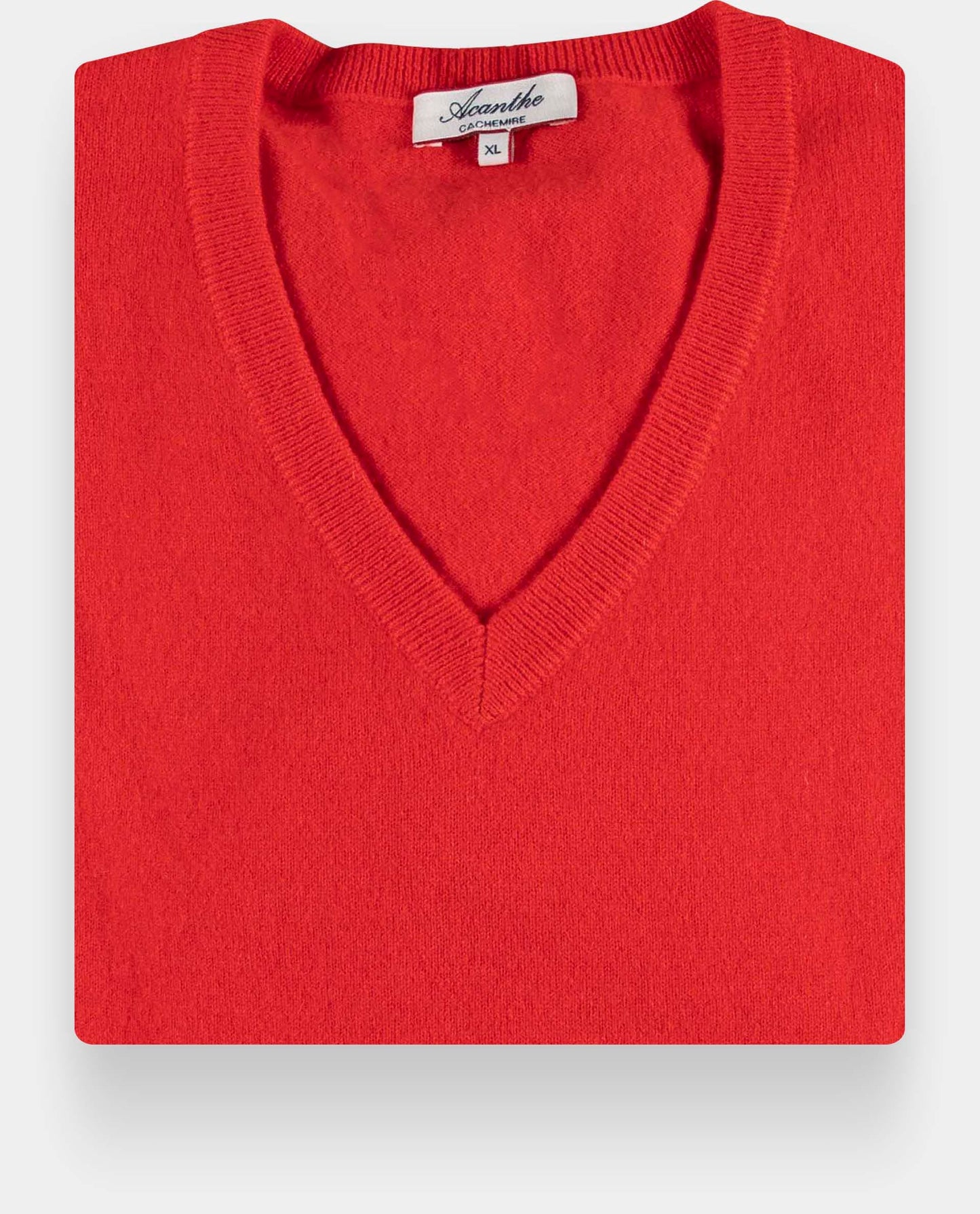 Pull col V 100 cachemire Orange