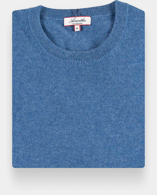 Pull col rond 100 cachemire Denim