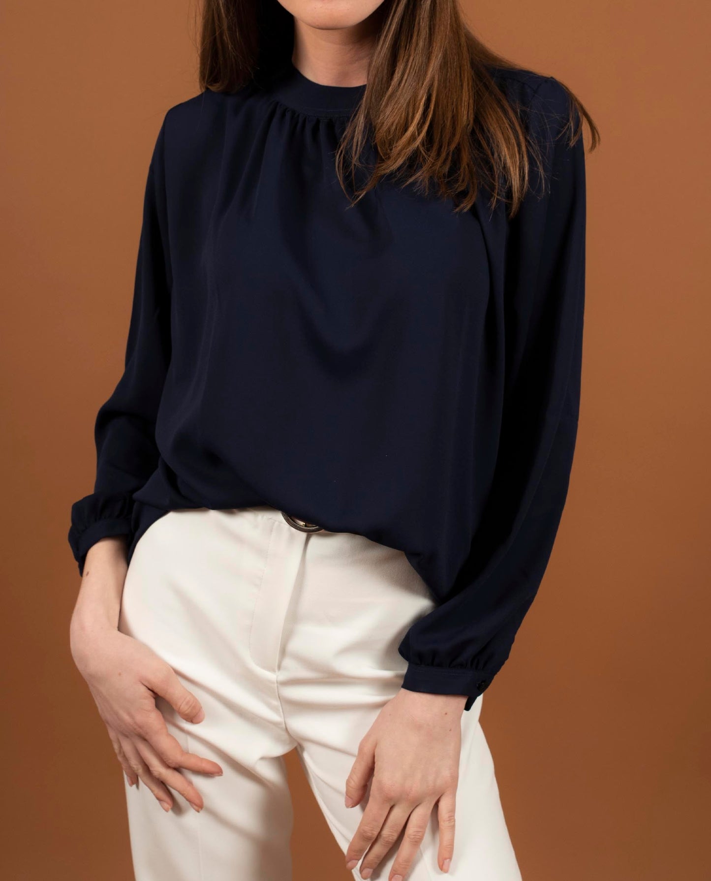 blouse froncée Marine