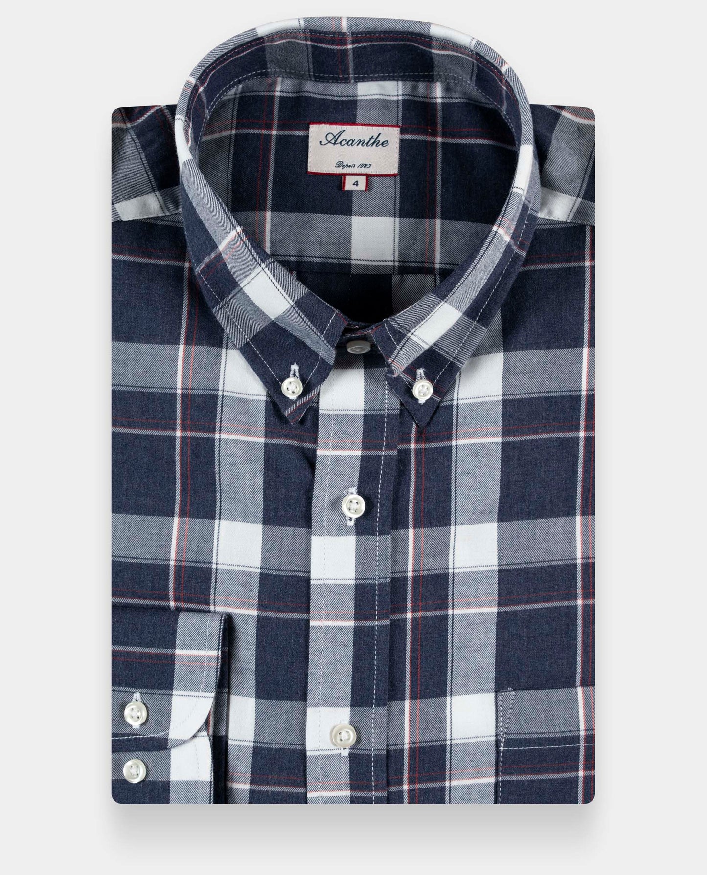 chemise ml flanelle carreaux marine/bordeaux