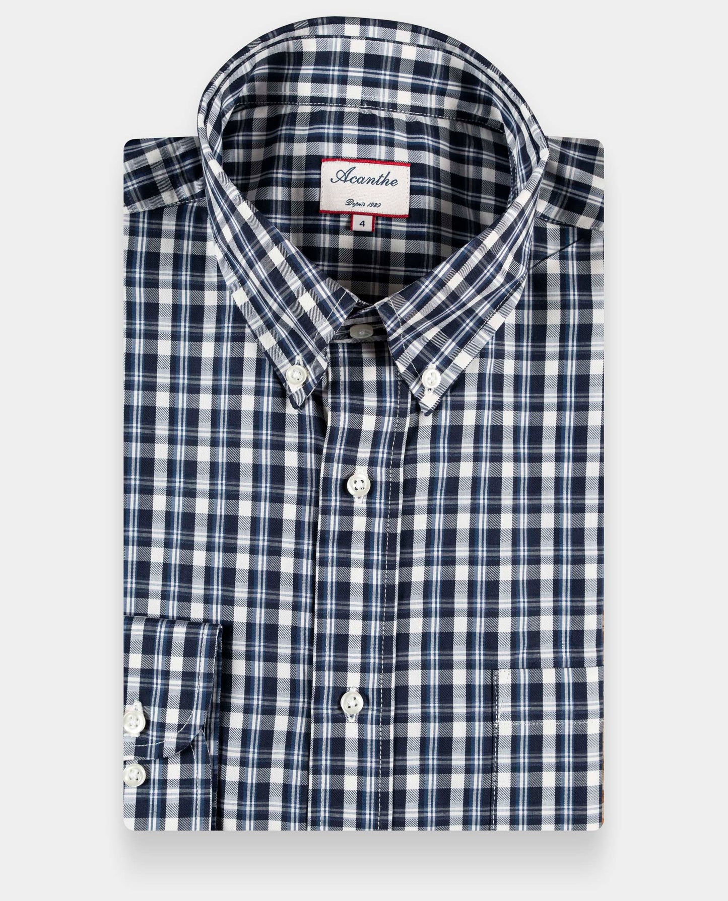 chemise ml flanelle carreau marine