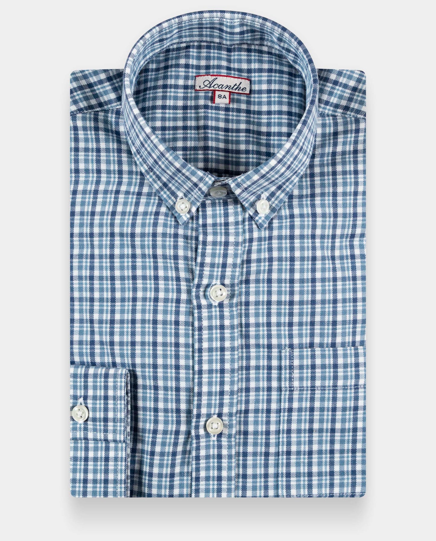 chemise ml flanelle carreau bleu