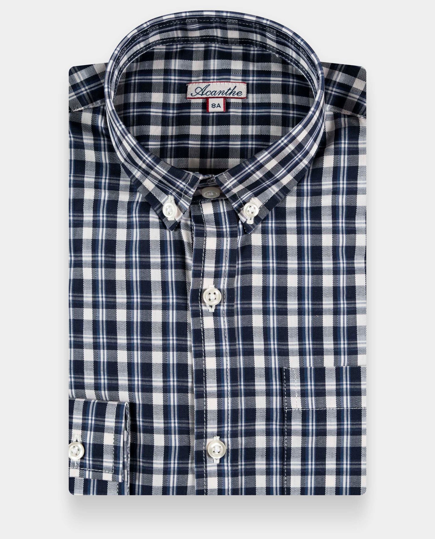 chemise ml flanelle Carreaux marine