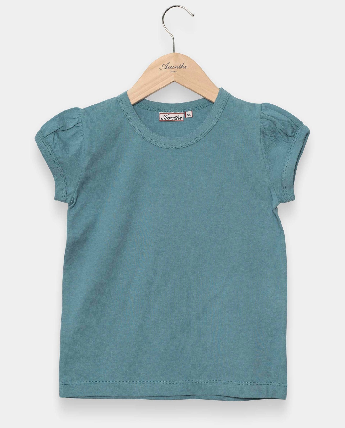 tee shirt col rond bleu vert