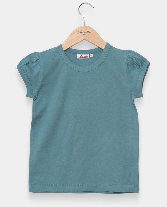 tee shirt col rond bleu vert