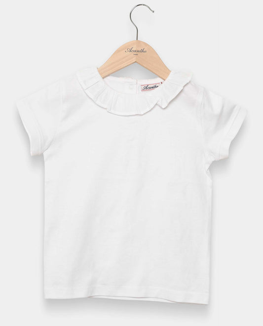 tee shirt volanté blanc mc blanc/blanc