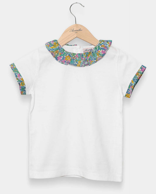tee shirt volanté Liberty mc blanc/Liberty June Blossom