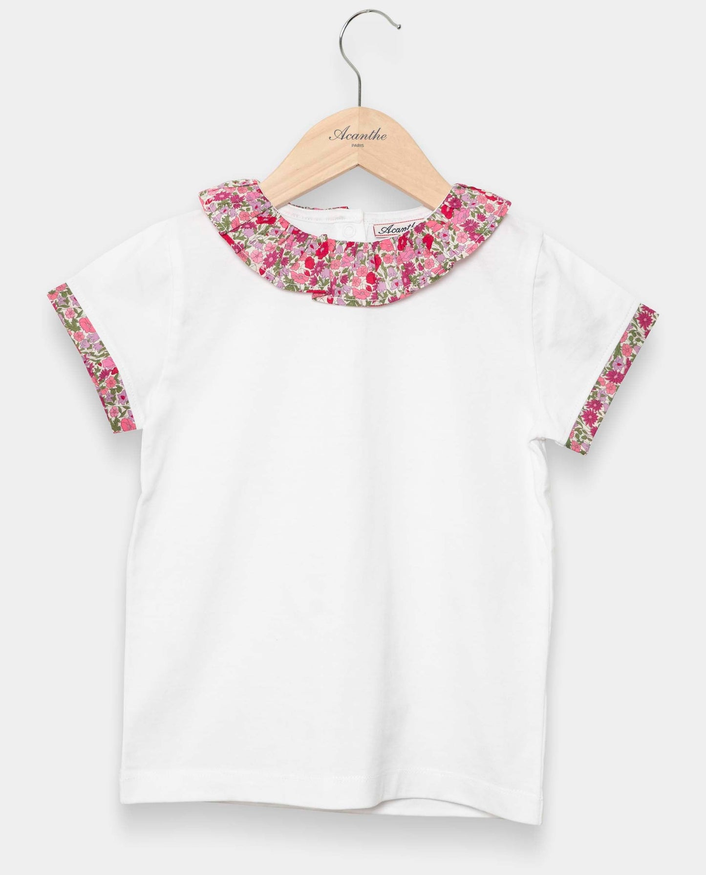 tee shirt volanté Liberty mc blanc/Liberty Poppy Forest