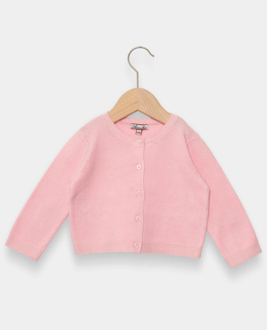 cardigan point mousse coton Rose pà¢le