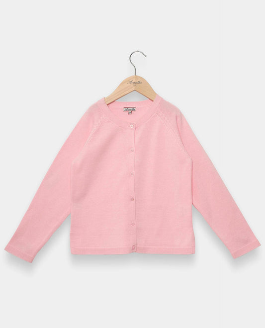 cardigan finition point de riz Rose pà¢le