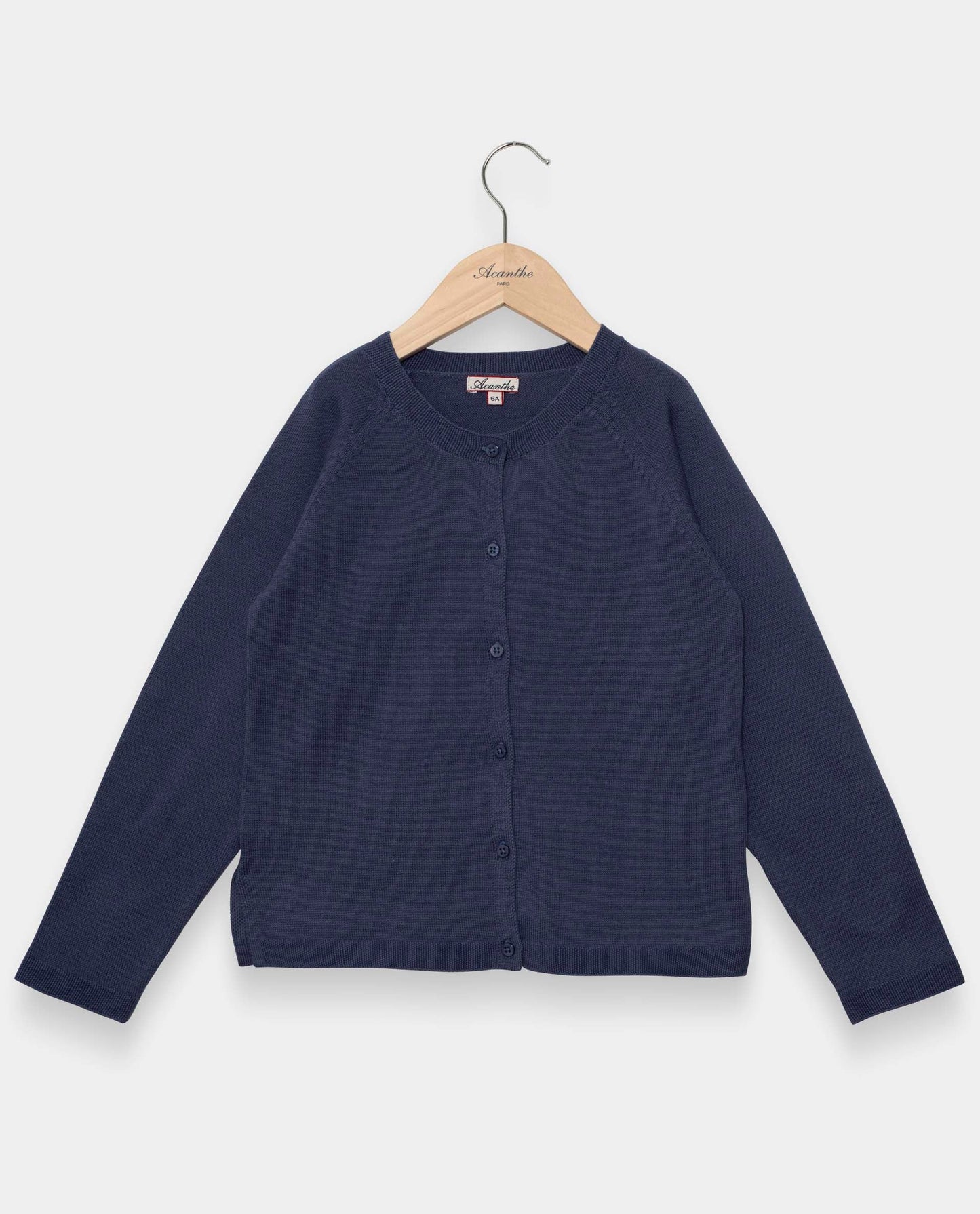 cardigan finition point de riz marine clair