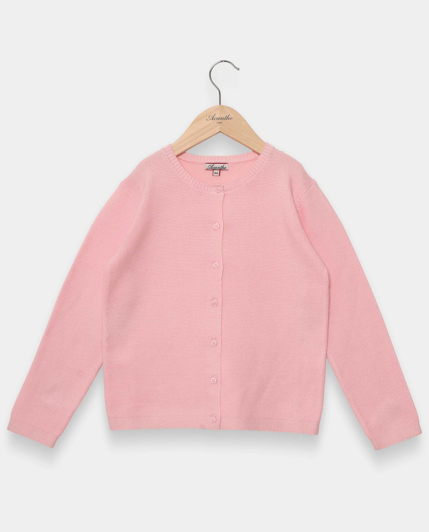 cardigan point mousse coton Rose pà¢le