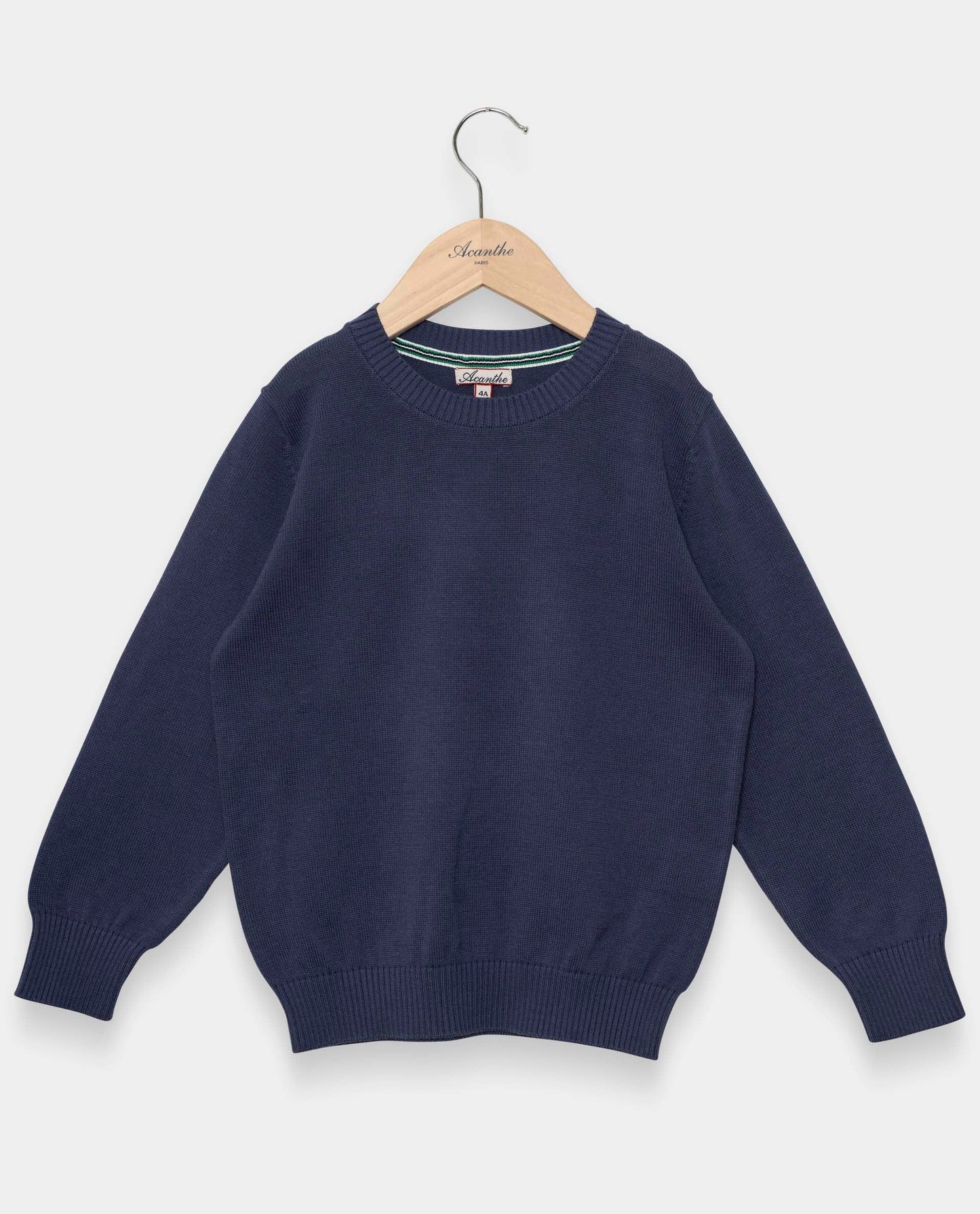pull col rond marine clair