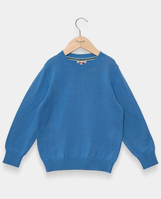 pull col rond Bleu