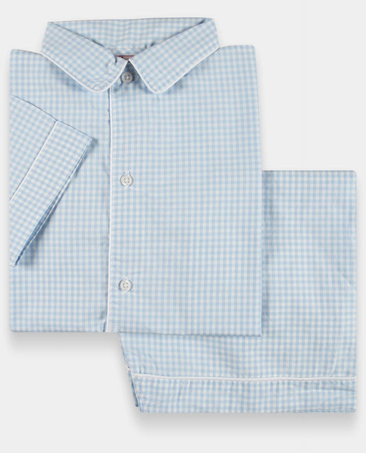 pyjama court JG Vichy ciel