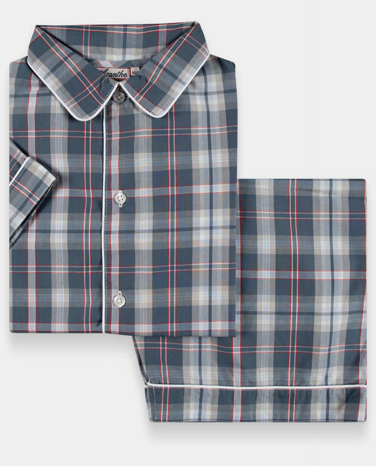 pyjama court JG écossais bleu