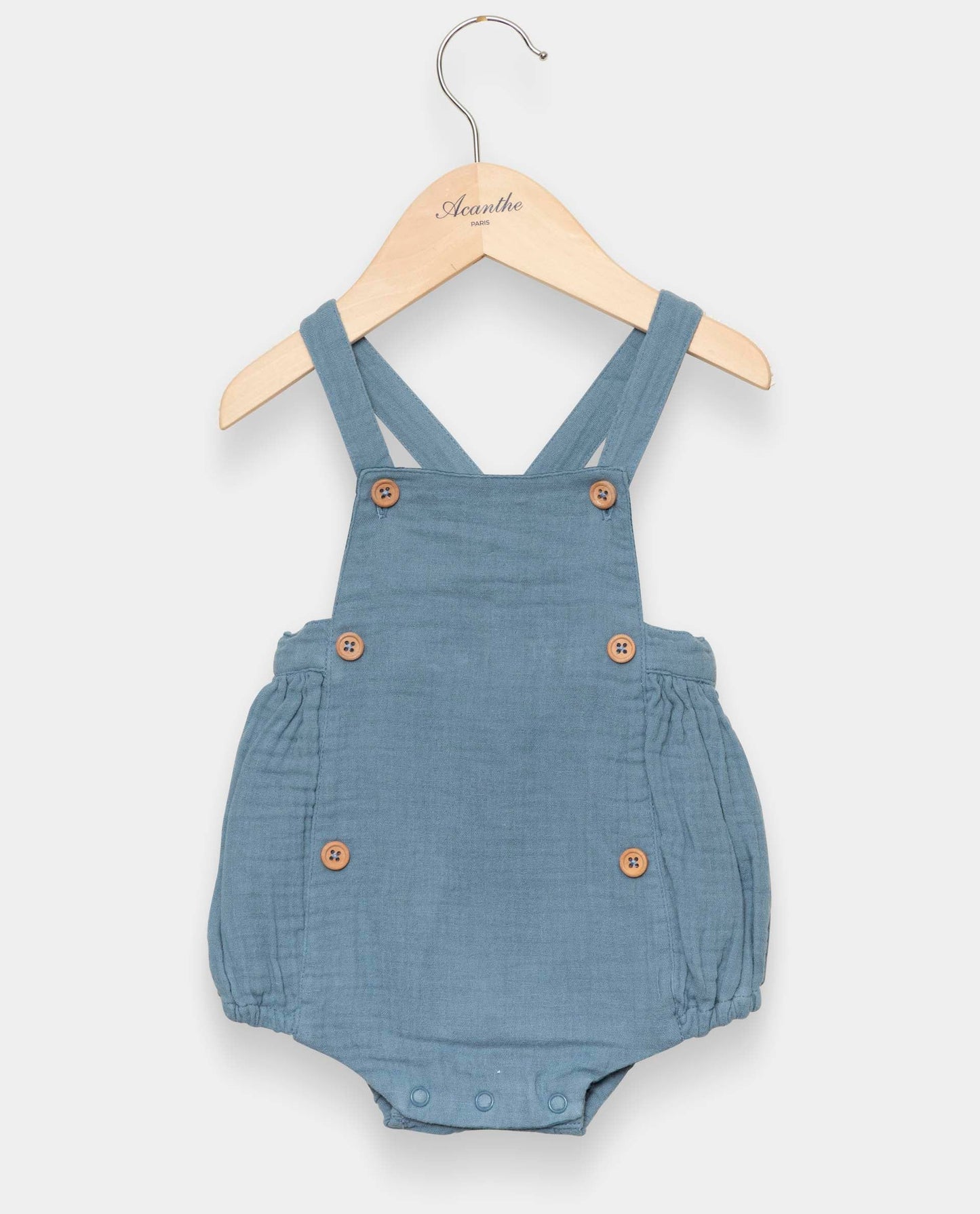 bloomer à  bavette gaze de coton Bleu