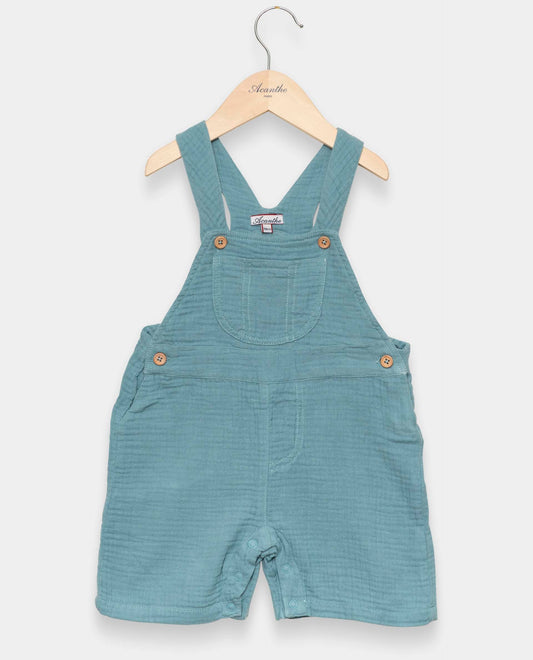 salopette courte gaze de coton Vert