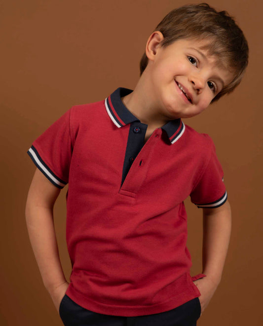 polo piqué mc JG Rouge