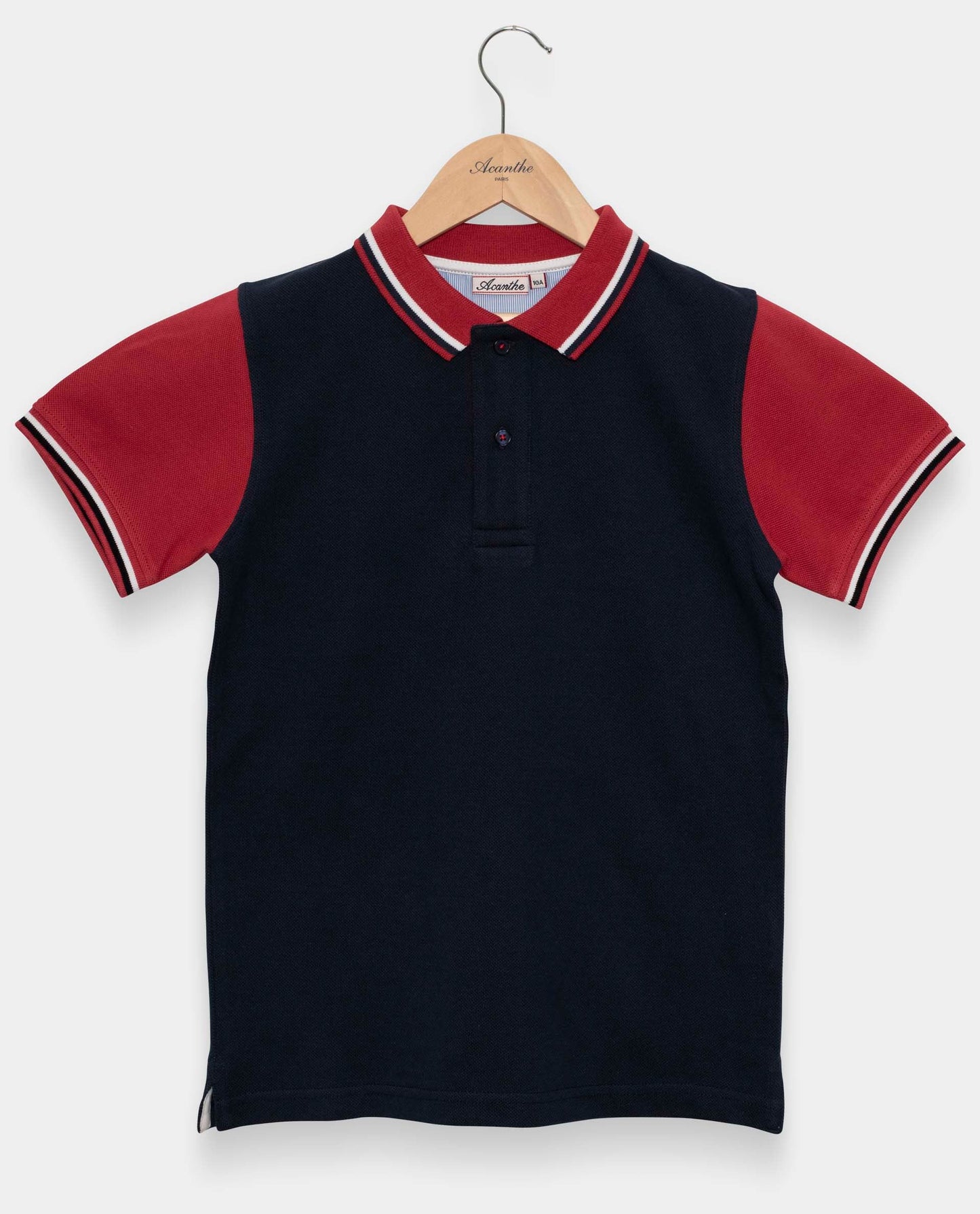 polo piqué mc JG marine/rouge