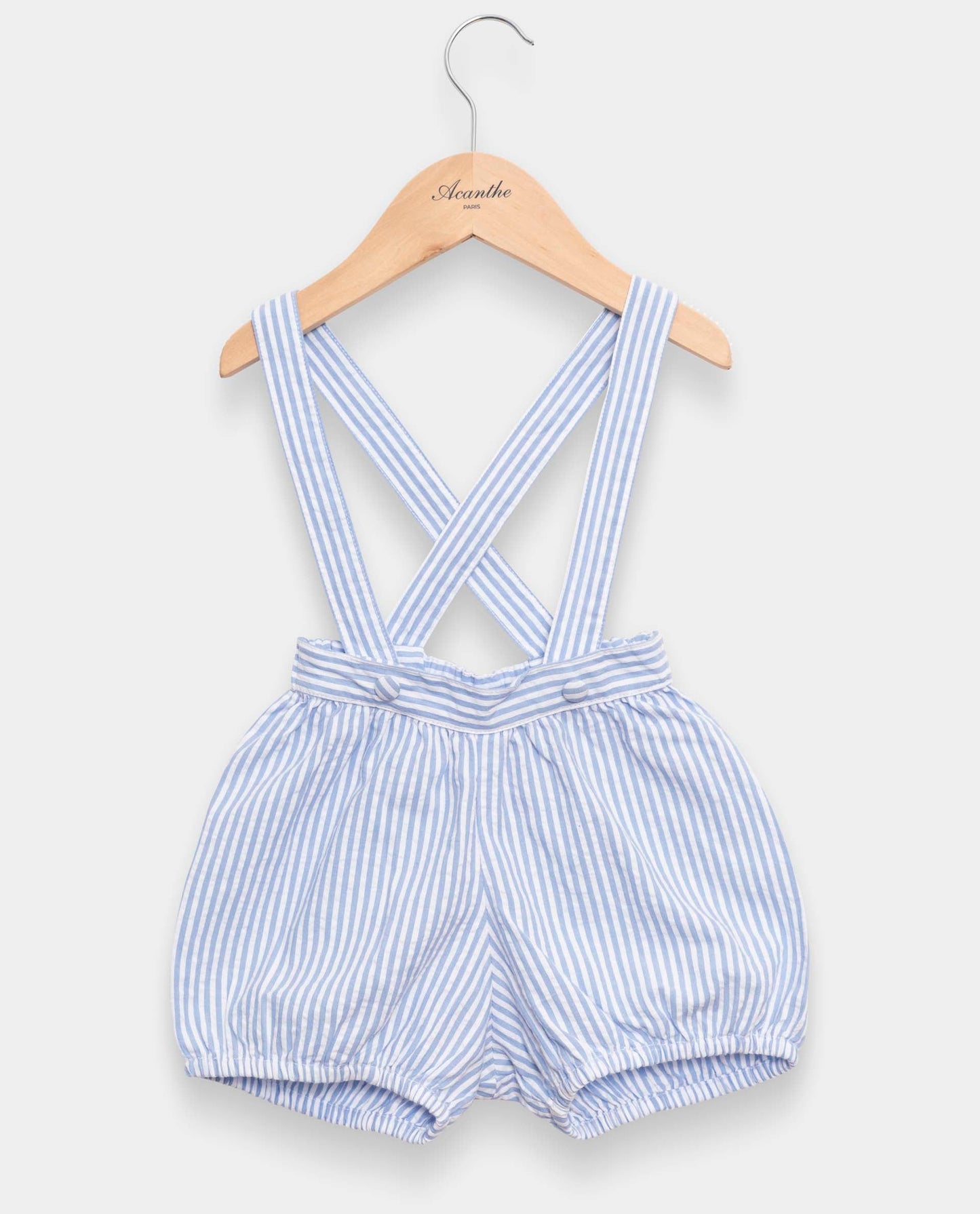 bloomer bretelles seersucker rayure ciel