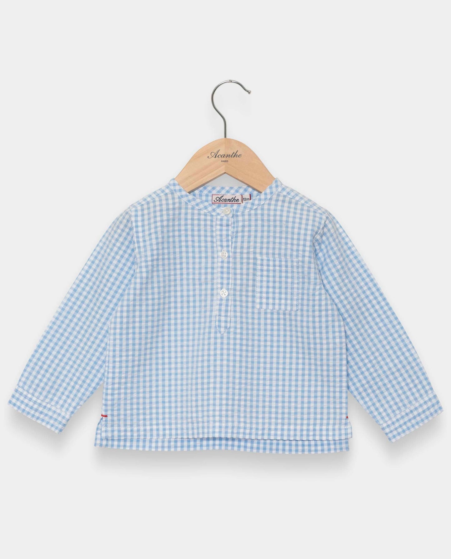 tunique ml seersucker vichy ciel