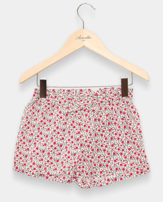 short imprimé fleur fushia