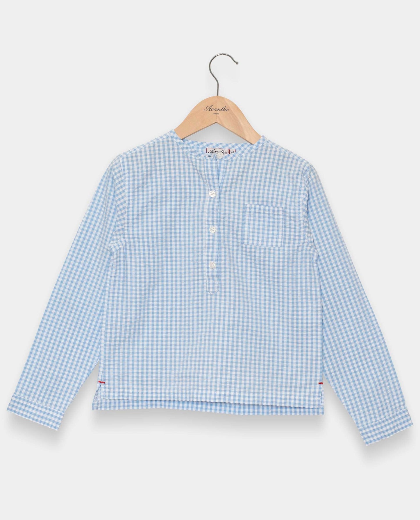 tunique ml seersucker vichy ciel