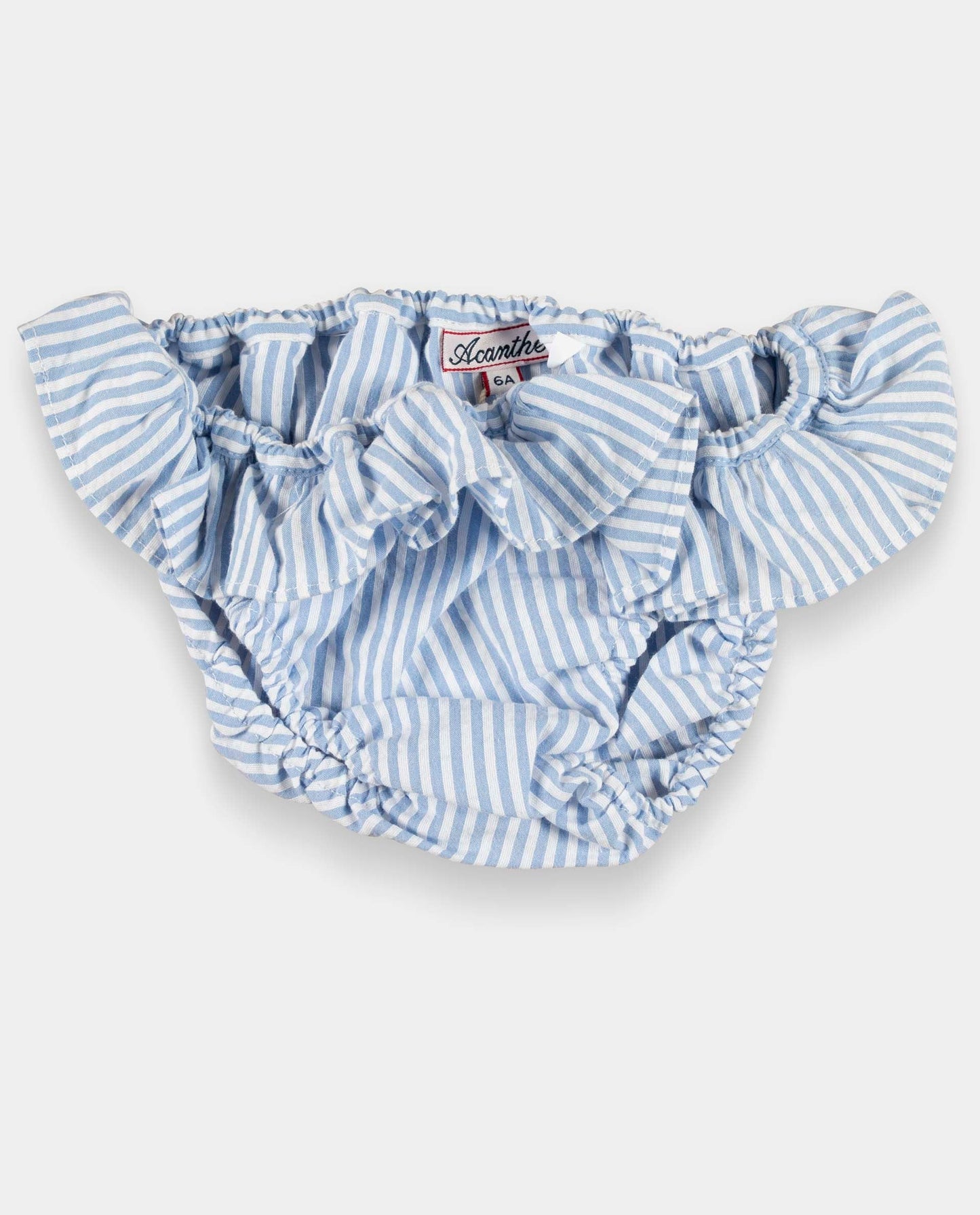 monokini seersucker rayure ciel