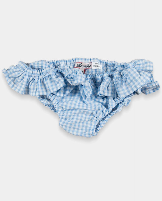 monokini seersucker vichy ciel