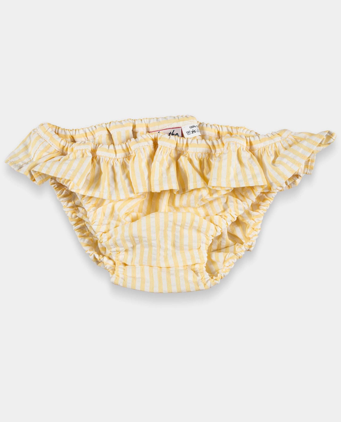 monokini seersucker rayure jaune