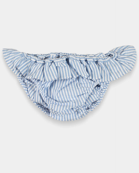 monokini seersucker rayure ciel