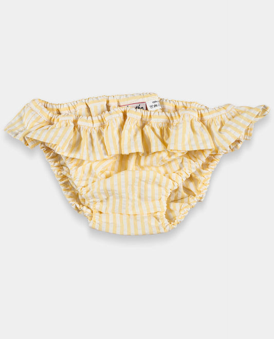 monokini seersucker rayure jaune