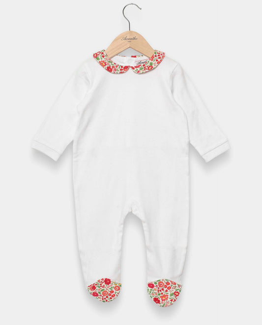 dors bien coton col rond Liberty blanc/Liberty D'Anjo