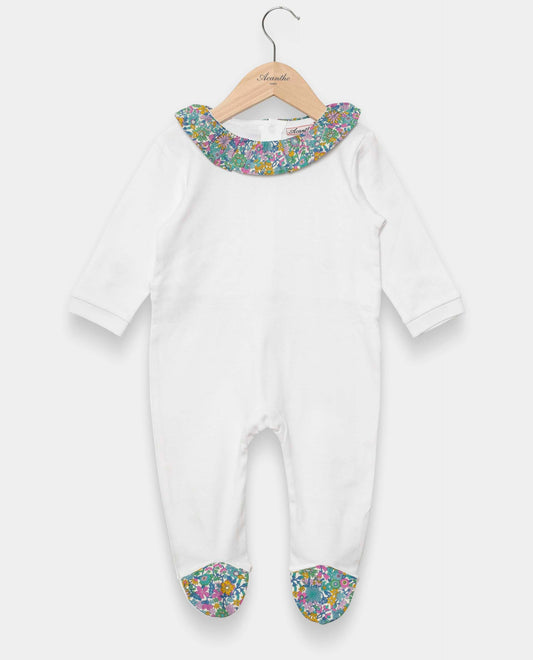 dors bien coton col volanté Liberty blanc/Liberty June Blossom