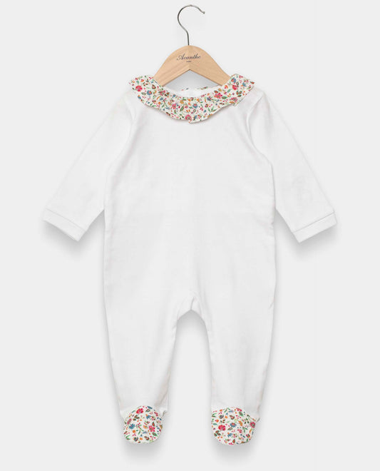 dors bien coton col volanté Liberty blanc/Liberty Luna Belle