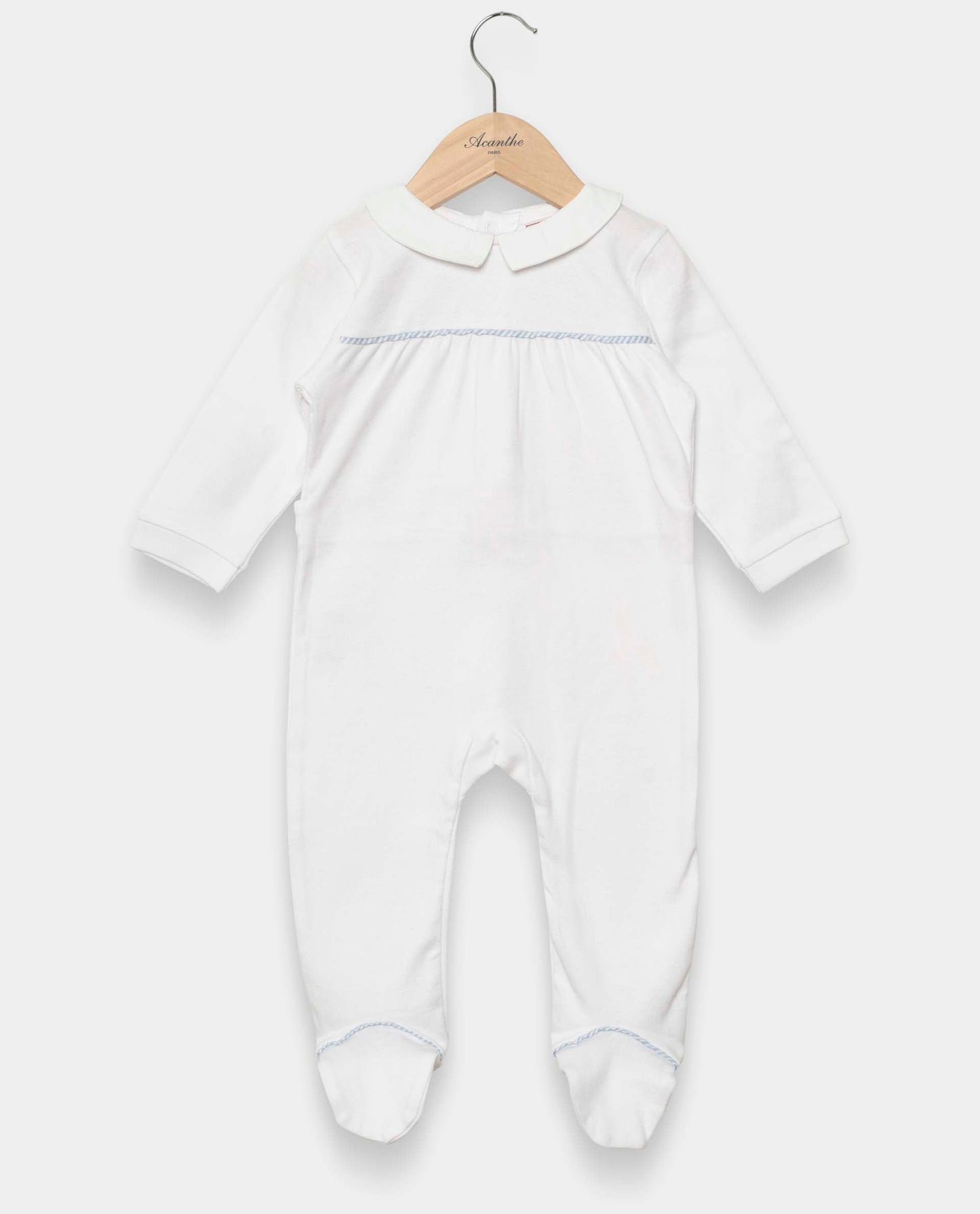 dors bien coton col carré Blanc