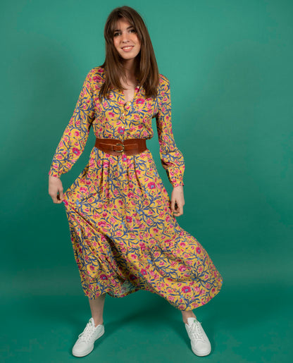 Robe longue col mao viscose Liberty Liberty Columbia Road